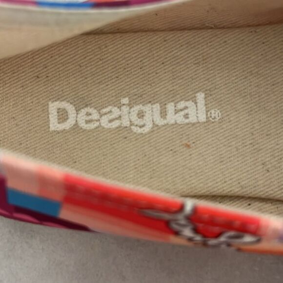 Desigual Espadrilles Beach Plana Deck Colorful Geo Design Sz 38 Spain = Us 8 - Picture 8 of 10
